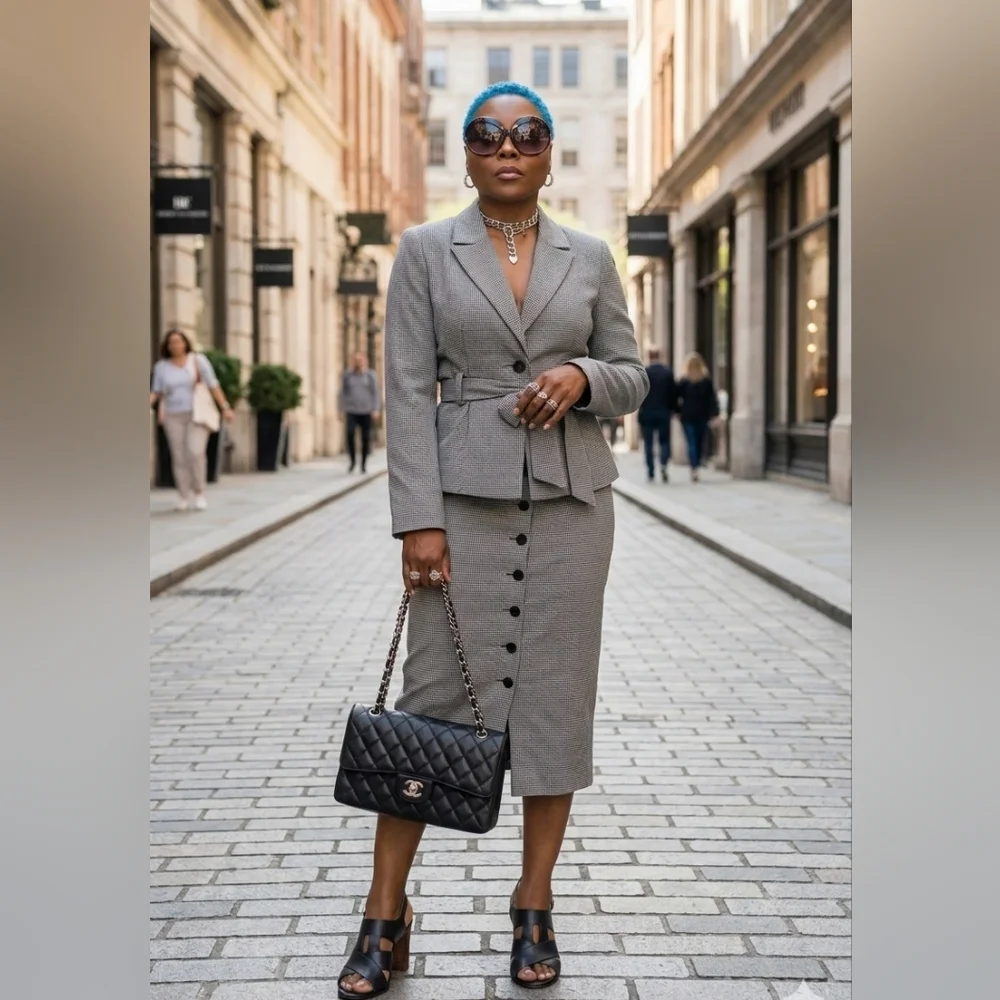 Moda Spiegel 2pc Houndstooth Suit NWOT